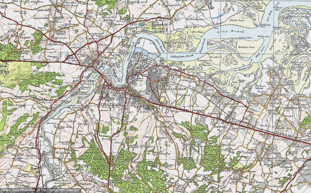Old Map of Gillingham, 1921 in 1921