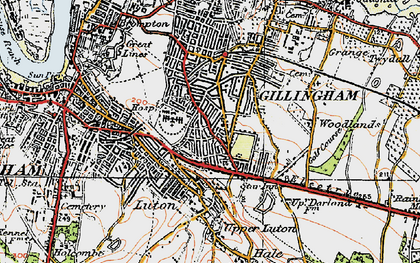 Old map of Gillingham in 1921