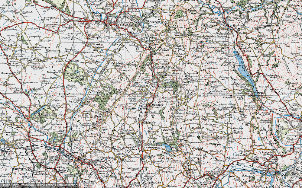 Old Map of Gillow Heath, 1923 in 1923