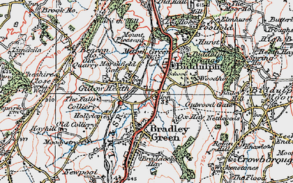 Old map of Gillow Heath in 1923