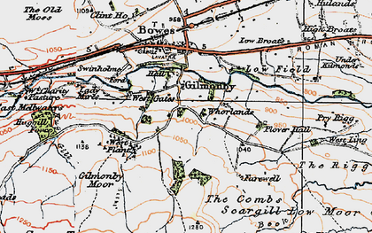 Old map of Whorlands in 1925