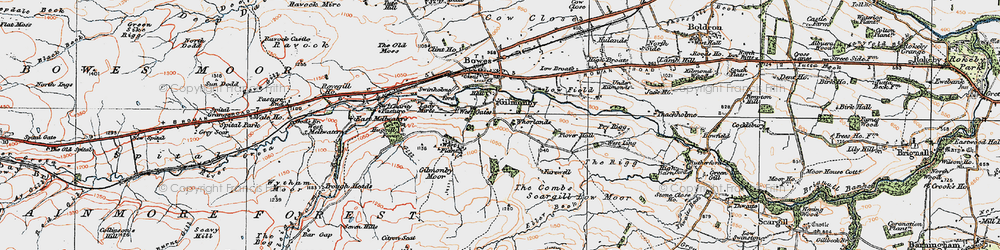 Old map of Gilmonby in 1925