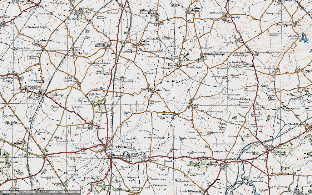 Old Map of Gilmorton, 1920 in 1920