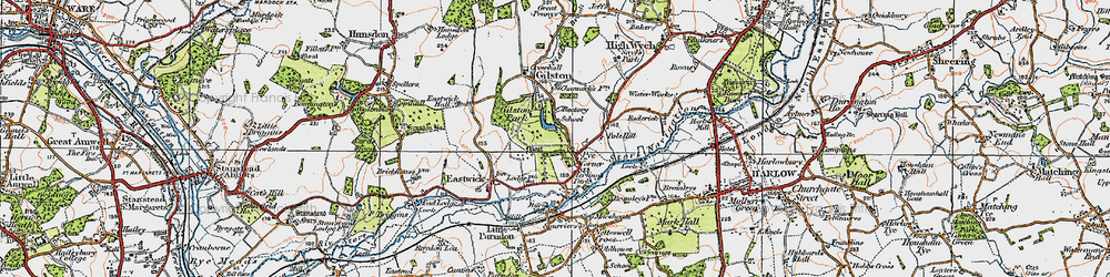 Old map of Gilston in 1919