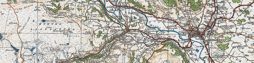 Old map of Gilwern in 1919