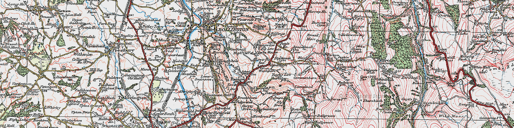 Old map of Ginclough in 1923