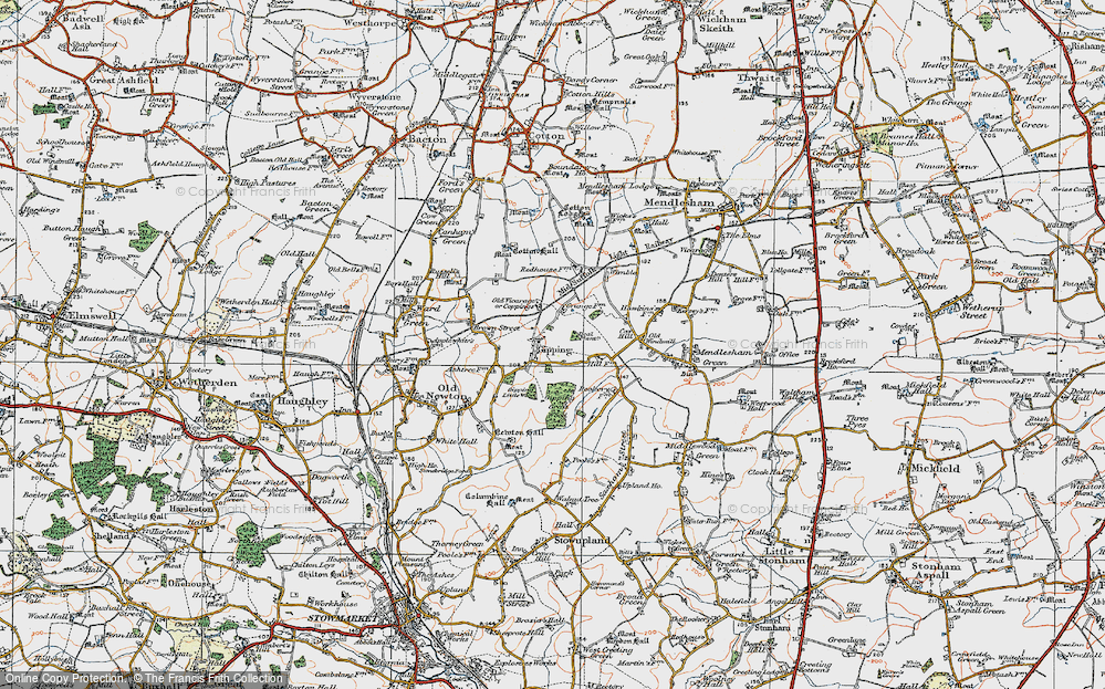 Old Map of Gipping, 1921 in 1921