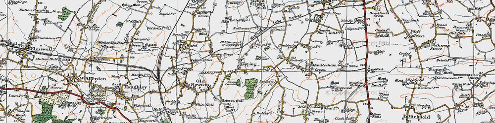 Old map of Gipping in 1921