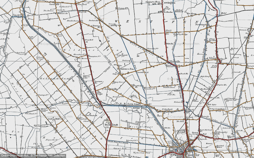Old Map of Historic Map covering Peacock's Fm in 1922