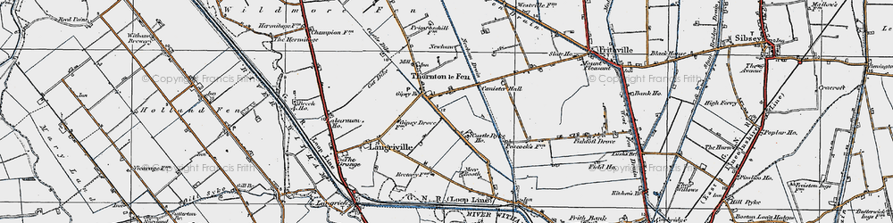 Old map of Gipsey Bridge in 1922