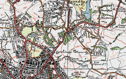Old map of Gipton Wood in 1925
