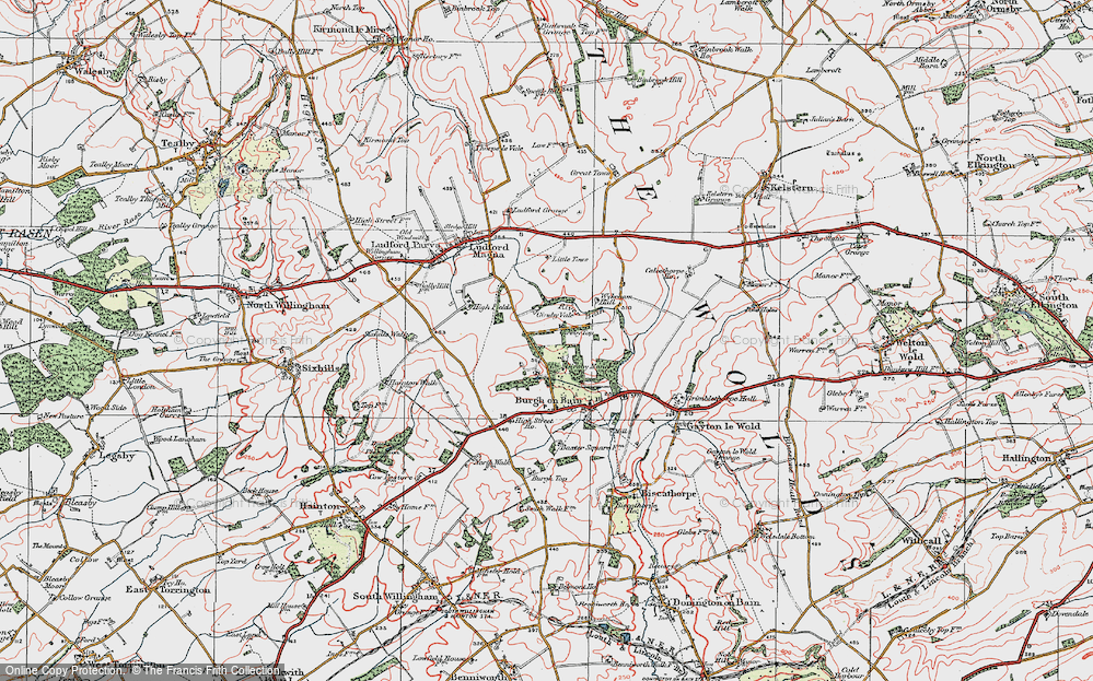 Old Map of Historic Map covering Girsby Top in 1923
