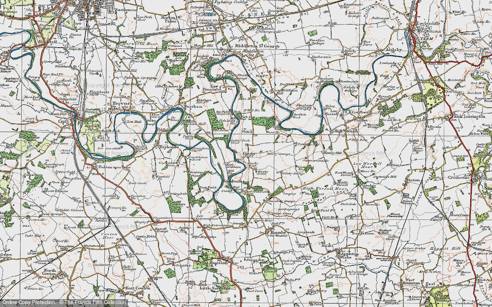 Old Map of Historic Map covering Bell's Wood in 1925