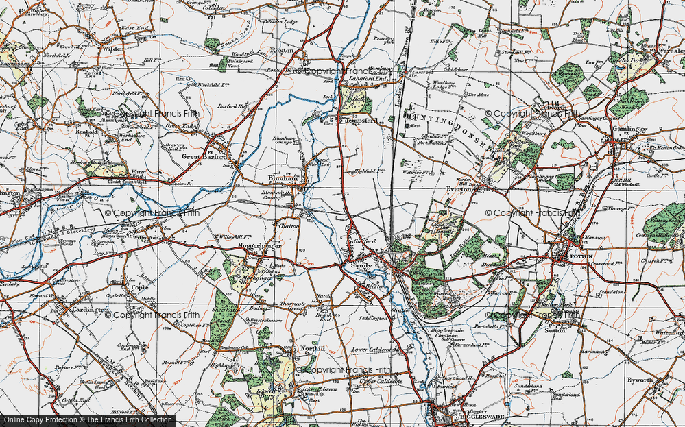 Old Map of Girtford, 1919 in 1919