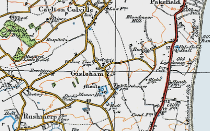 Old map of Gisleham in 1921