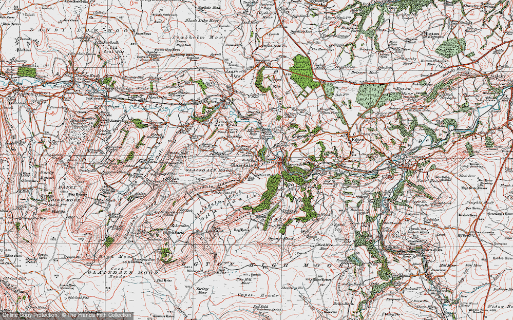Old Map of Historic Map covering Egton Grange in 1925