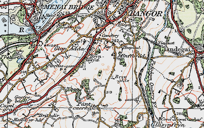 Old map of Glan Adda in 1922