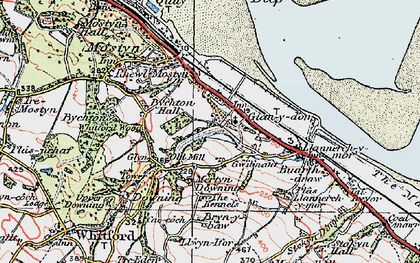 Old map of Glan-y-don in 1924