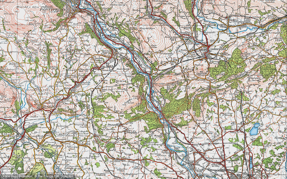 Old Map of Glan-y-llyn, 1919 in 1919