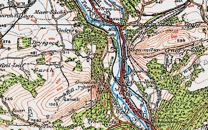 Old map of Glan-y-llyn in 1919