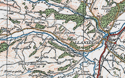Old map of Glan-y-nant in 1922