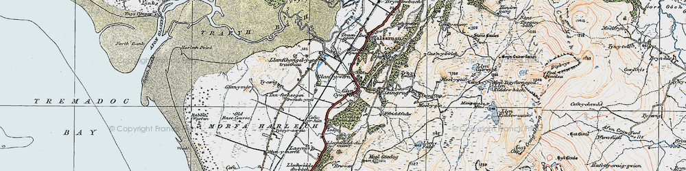 Old map of Glan-y-wern in 1922