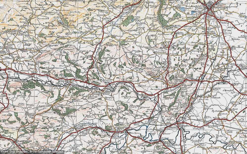 Old Map of Historic Map covering Pen-y-graig-isaf in 1921