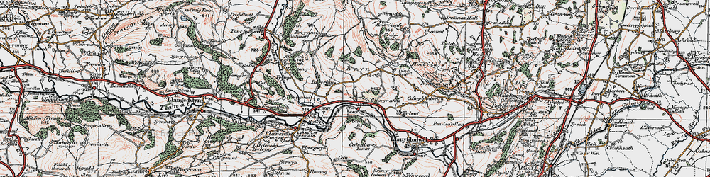 Old map of Pen-y-graig-isaf in 1921