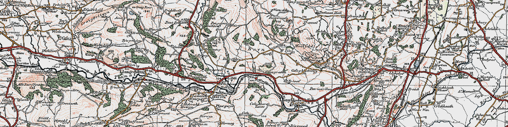 Old map of Glan-yr-afon in 1921