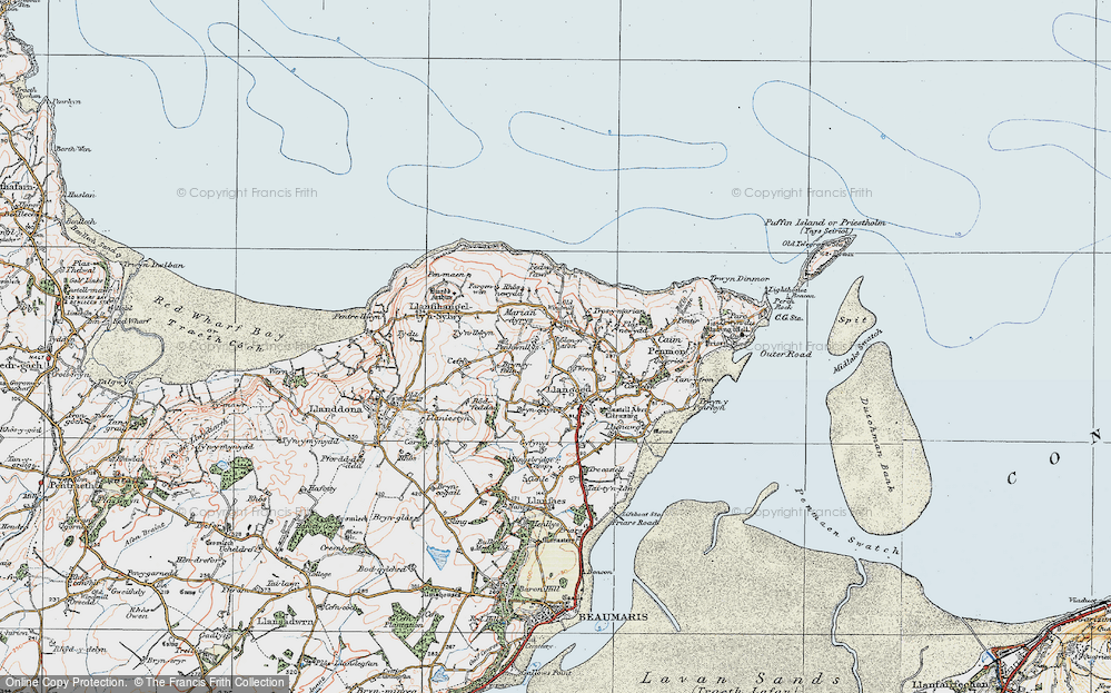 Old Map of Historic Map covering Bryn Ddol in 1922
