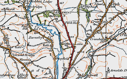 Old map of Glanafon in 1922