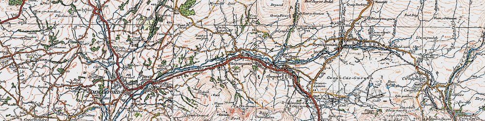 Old map of Glanaman in 1923