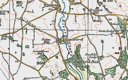 Old map of Glandford in 1921