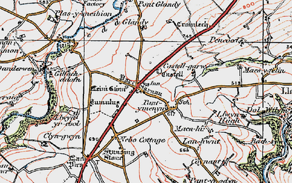 Old map of Glandy Cross in 1922