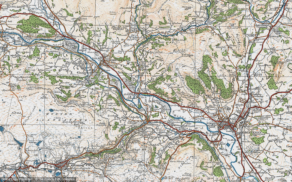 Old Map of Glangrwyney, 1919 in 1919