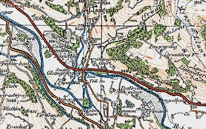 Old map of Glangrwyney in 1919