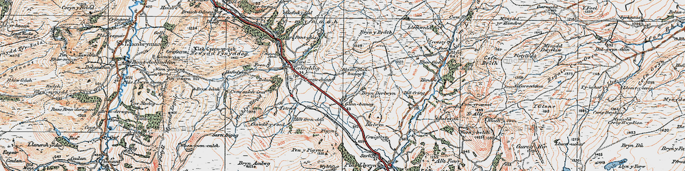Old map of Blaenglanhanog in 1921