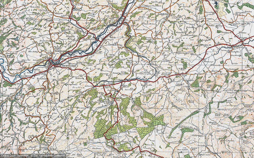 Old Map of Historic Map covering Borfa-wen in 1920
