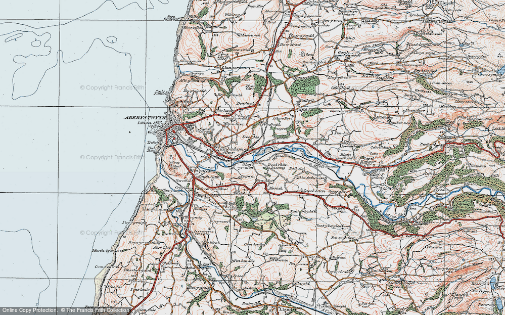 Old Map of Glanrafon, 1922 in 1922