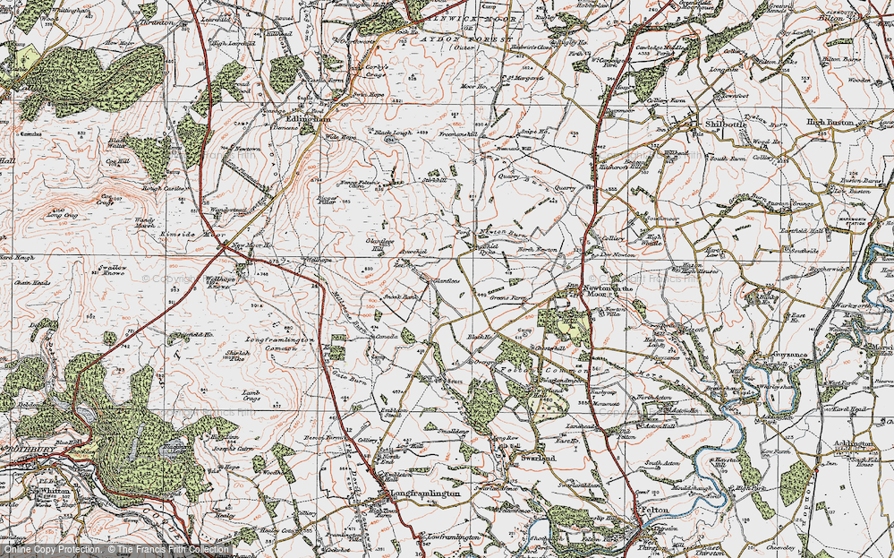 Old Map of Glantlees, 1925 in 1925