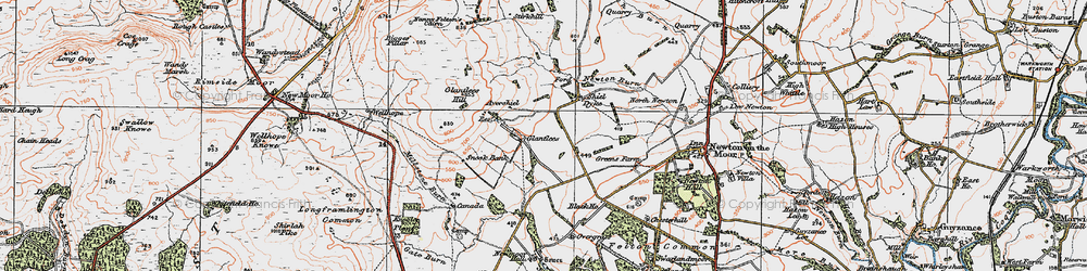 Old map of Glantlees in 1925