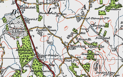 Old map of Blackmore Ford Br in 1919