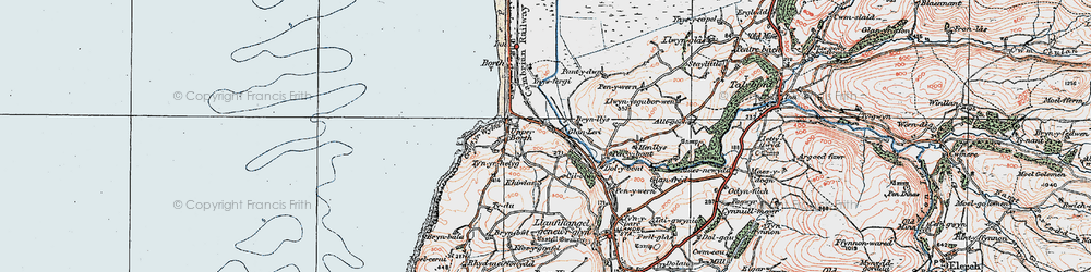 Old map of Ynysfergi in 1922