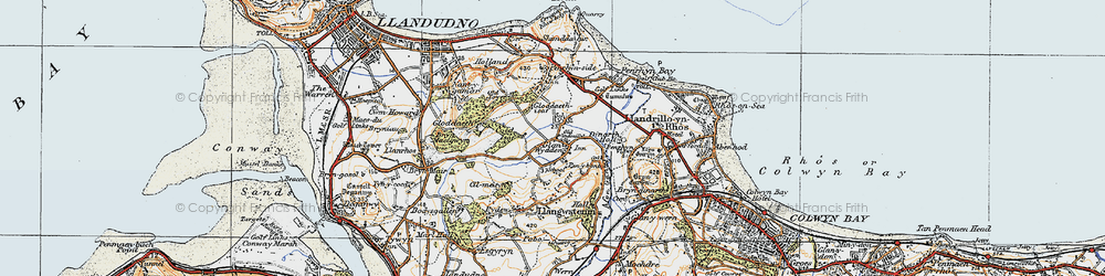 Old map of Glanwydden in 1922