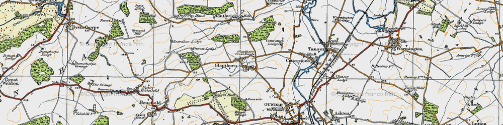 Old map of Glapthorn in 1920
