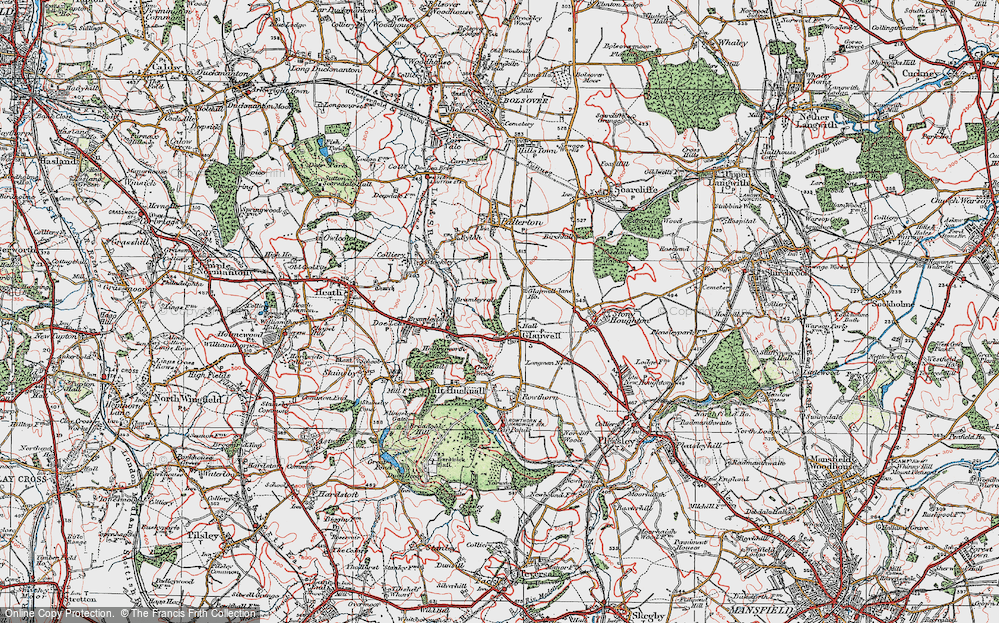 Old Map of Glapwell, 1923 in 1923