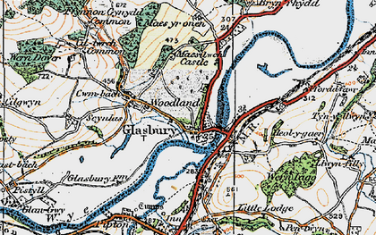 Old map of Glasbury in 1919