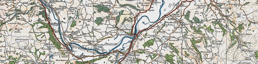 Old map of Glasbury in 1919