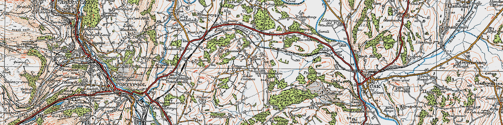 Old map of Bryn in 1919