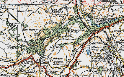 Old map of Glascoed in 1924